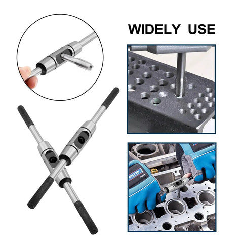 Adjustable Tap Wrench Handle For M6 To M14 Taps Pro Grade Tapping Tool Built Tough For Aluminum Iron Wood And Plastic 275mm Length