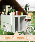 Fly Rideable Food Vending Cart With Canopy And Wheels, features large storage space, visible blender, compact design, ideal for festivals.
