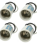 No Fuss 4 Pack E26 Ceramic Light Socket Holders With Pre Wired Leads Heavy Duty Porcelain Lampholders for lamps.