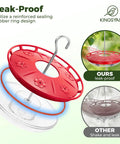 Leak-proof design of 2 Pack 16 Oz Hummingbird Feeders For Outdoors Hanging With 6 Bee Proof Feeding Ports Ant Moat Leak Proof Nectar Dispenser Easy Clean Jelly Oriole Bird Feeder Garden Decor Gift highlighted.