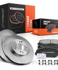 Front Vented Disc Brake Rotors And Ceramic Pads Kit For Honda And Acura Cars packaging and components visible