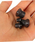 Badass Eight Piece Carbon Steel Dowel Transfer Pin Kit For Woodworker Pros Who Want To Nail Center Marking Exactly And Align Boards Perfectly For Rock Solid Joints Using Plated Steel Centers To Drill Matching Holes Fast On Any Diy Project., black carbon steel transfer pins in hand