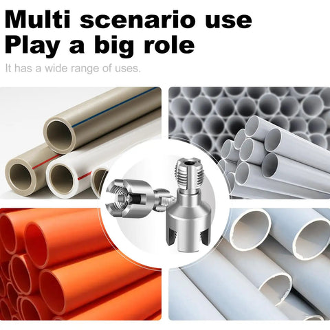 DIY Ready All In One Dual Function Pipe Thread Cutter With 1/2 Inch And 3/4 Inch Dies, compatible with PVC pipe variety