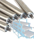 Heavy Duty 5 Pc Stainless Steel Conveyor Rollers For Warehouse Unloading And Factory Production Lines, smooth gravity transfer.