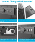 How to change the password on Large Capacity Medication Lock Box With Code Lock For Fridge Or Cabinet Safe Storage instructions shown.