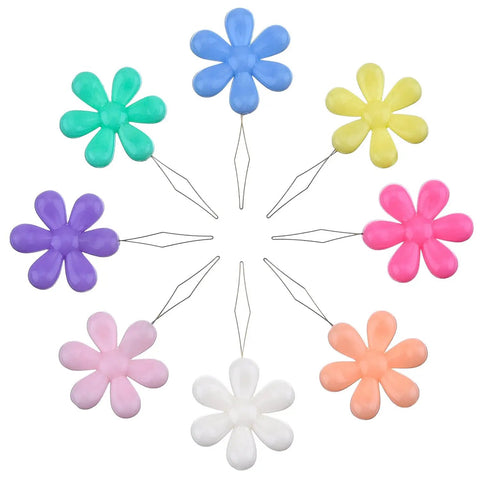 30 Piece Needle Threader Set With Clear Box Multicolor Flower Head Wire Loop Threaders For Hand Sewing And Machine Use TecUnite