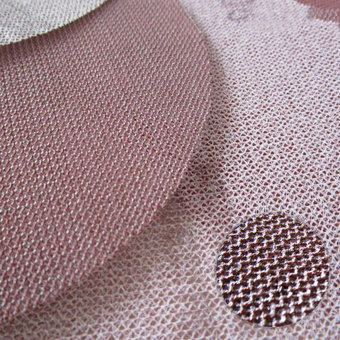 Get Ready To Tackle Any DIY Grind With These 10 Pc 125mm Mesh Sanding Discs That Hook And Loop For Fast Setup Plus Dust Free Anti Clogging Power For Wood Metal Furniture And Polishing Jobs At Great Grit Levels - Close-up of 125mm mesh sanding discs.