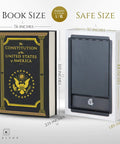 Constitution Book Safe Hidden Safe In Plain Sight With Combination Lock Diversion Safe for Valuables, shown open and closed.