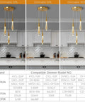 Gold Brushed Brass 3 Light Teardrop Crystal Pendant Ceiling Light For Kitchen Island Bedroom Hallway And Entryway Dimmable LED Modern Pendant Fixture That Pops with adjustable dimming levels over a kitchen counter