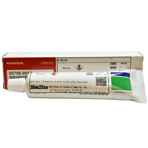 Honda Shin-Etsu Silicone Grease 08798-9013 3.5 Oz Tube Go-To OEM Part for Honda Vehicles shown with packaging