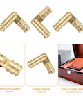 Invisible Brass Barrel Hinges For DIY Keepsake Boxes And Cabinets, 18 Pack Concealed Hinges 25x5mm, close-up of three hinges