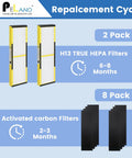 Replacement Filter B For Germ Guardian Air Purifiers With 2 H13 True HEPA Filters And 8 Carbon Pre Filters displayed in packs