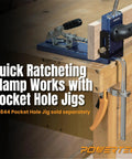 Top Shelf 110 Inch Track Saw Guide Rail Kit With Two 55 Inch Rails Dual Quick Release Ratcheting Table Clamps for precise cuts.