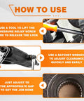 Automatic Slack Adjuster Tool Kit for Big Rig Trucks and Trailers with beefy carbon steel build, easy grip, fork end design in use