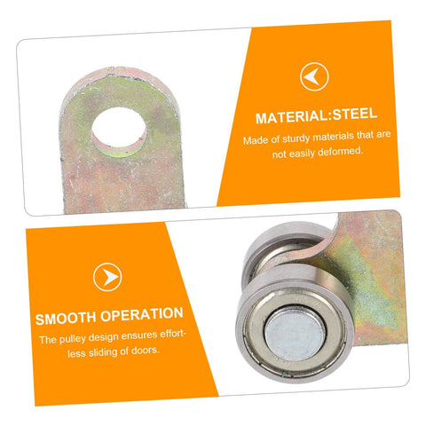 Close-up of premium stainless steel trolley rollers for sliding door track systems with smooth operation and wear resistance features.