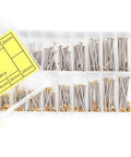 Watch Bracelet Repair Kit With Rivet Screws Spring Bars Ceramic Link Pins Assortment Set in labeled case compartments