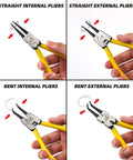 7 Inch Snap Ring Pliers Set Beefy Built Heavy Duty Internal External Circlip Pliers Kit With Straight Jaw And Bent Jaw CRV Steel