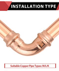 Pack of 10 EFIELD copper press-fit 1/2 in 90-degree elbow fittings for copper tube connection