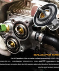 Top Tier Engine Coolant Thermostat With Heavy Duty Gasket Compatible With Honda Civic Crv Crz, showcasing part installation in engine.
