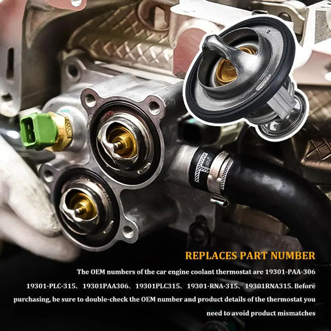 Heavy Duty Engine Coolant Thermostat With Reinforced Silicone Gasket Slick Direct Swap Unit For Honda Civic Crv Crz, copper housing.