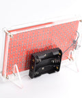 American Flag DIY Soldering Project Kit With Compact Acrylic Shell shown from the back with battery holder and SMD pads view.