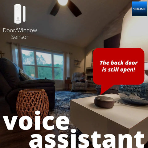LoRa Smart Door Sensor Starter Kit With SpeakerHub Audio Hub And Two Door Sensors Up To Quarter Mile Range in living room