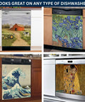 Magnetic Dishwasher Cover For Front Panel With Van Gogh Irises Print, Reusable Decal, Decorative Dishwasher Magnet, 23.5 By 26 Inches