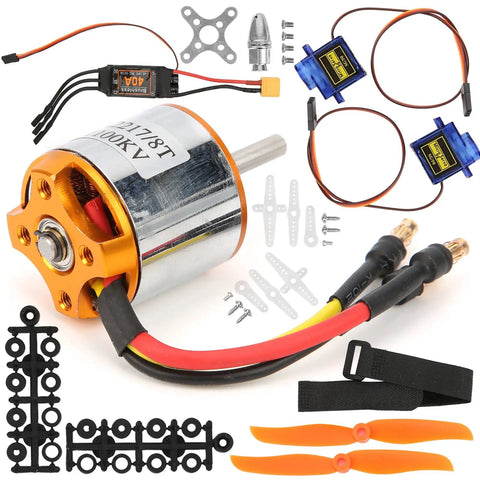 Ultra Lightweight RC Helicopter Motor and Propeller Kit With Brushless ESC And 9G Servo For High Performance Remote Control Aircraft Ready For Easy Upgrades And Stable Flight In Any Weather, featuring motor, ESC, and servo components