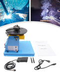 Rock Solid Welding Positioner Rotary Table For Pipe And Tank Jobs With Precision Three Jaw Chuck and blue steel base for stable operation.