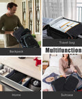 4 Piece Compression Packing Cubes Set For Travel Expandable Carry On Organizers Space Saving Luggage Bags Black in various uses