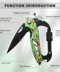 Detailed features of 6 In 1 Multitool Carabiner With Pocket Knife Glass Breaker And Bottle Opener For Camping Hiking EDC Tool