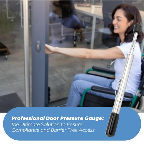 Door Pressure Gauge 0 To 35 Lbs For ADA Compliance Testing Push Pull Door Test Tool To Verify Opening Force Meets Accessibility Standards A Must Have For Builders And Facility Pros, stainless steel