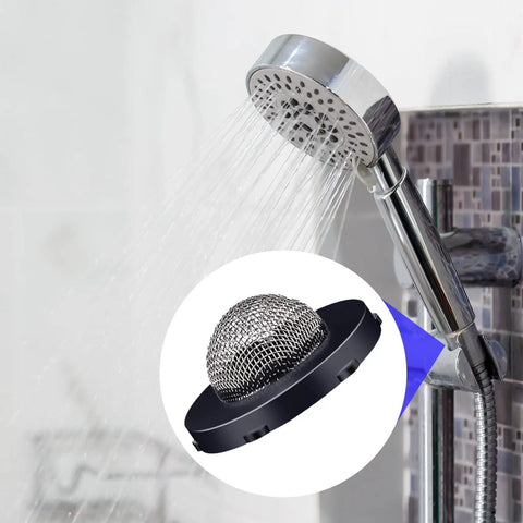 Shower head with insert image of Eight Pack Stainless Steel Hose Filter Washers With Screen Strainer For Three Quarter Inch Garden Hose Connectors And Five Eighths Inch Washing Machine Inlets Durable Rubber Seals Quick Fit.