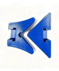 Blue 90 Degree Corner Clamp Adapter for Quick Bar Clamps Right Angle Woodworking Jig, one set on white background.