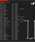 Two Front Sway Bar Links Stabilizer Kit For BMW 528i, 535d, 535i, 550i xDrive And GT xDrive Models 2010-2017 shown with compatibility list.