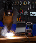 Person using 135A 3 In 1 Welder For Home DIY Boss Level 110V Inverter MIG Flux Core Lift TIG And Stick Welding Machine
