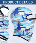 16 Pack Balaclava Masks For Men And Women Full Face Cover Sun Protection UV Balaclava Mask showcasing blue camouflage style.