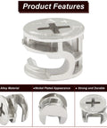Heavy Duty Zinc Alloy Cam Lock Fasteners 20 Pack With Knockout Grip Cabinet Assembly And Plywood Repair Using 15 Mm Connector Bolts, showing zinc alloy cam lock detail.