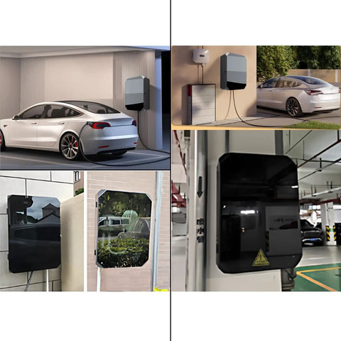 Universal EV Charger Enclosure Wall Mount Protective Case Lockable IP55 Waterproof Cover for electric vehicle charging.