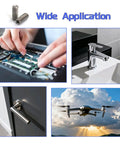 68 Piece Set Screw Kit With 24 Sizes Metric And SAE Hex Socket Grub Screws In 304 Stainless Steel With Hex Wrenches For Door Handles Bathroom Fixtures And Faucets Repair M2 To M8 shown fixing electronics, faucet, and door handle.