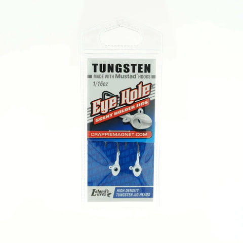 Dope Tungsten Eye Hole Jig Two Pack For Trout Crappie Panfish And Perch One Sixteenth Ounce White With Eyehole Scent Design