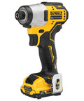 Compact 12V Max Cordless Impact Driver Kit Featuring A Brushless Build And Quarter Inch Quick Swap Chuck, showcasing lightweight design.