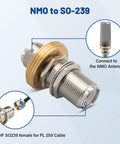 NMO To UHF SO239 Coax Adapter Kit With Low Loss Assembly And Mount Cap For Vehicle VHF UHF Ham Radios Five Eighth Inch Through Hole