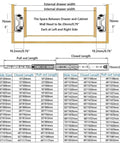 Diagram of Heavy Duty Full Extension Drawer Slides 12 To 80 Inch Side Mount Ball Bearing Rails dimensions and specifications