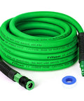 Top Shelf Hybrid Air Compressor Hose 3/8 Inch X 25 Feet kink-free green hose with solid quick connect fittings and durability.