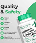 Bottle of Lithium Ascorbate with Vitamin C Brain Boost for Focus Memory Mood and Stress Support Cognitive Enhancer