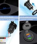 Installation steps for Hella Fast 66W 12V Car Charger With Four Ports Dual PD And Quick Charge 3.0 Digital Voltmeter.