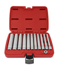 Deep 120mm Metric Socket Set Eleven Piece With Three Eighths Inch Drive Long Reach Sockets From Eight To Eighteen Millimeter
