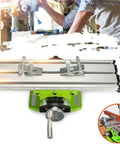 Versatile Miniature Metal Lathe Machine With Integrated Table Bench Vise And Drill Milling Cross Positioning Tool For Precision Sanding Polishing Wood Metal Plastic Detailed Hobbyist Projects Compact Design showing an adjustable guide system with clamps.