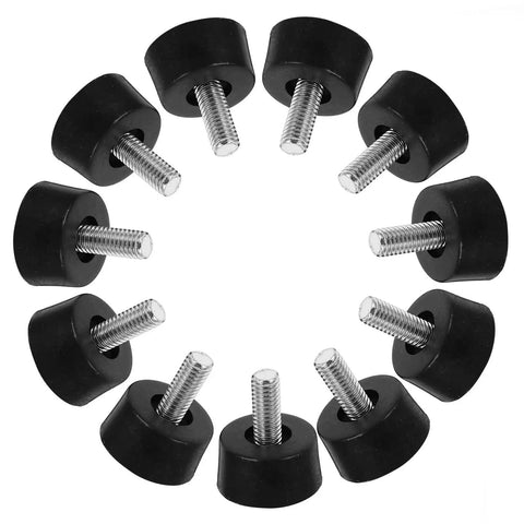 40 Pack Adjustable Leveling Feet With Plastic Base Glides For Furniture Rotatable Height Screws Large Bearing Base Black Floor Protectors for tables and chairs